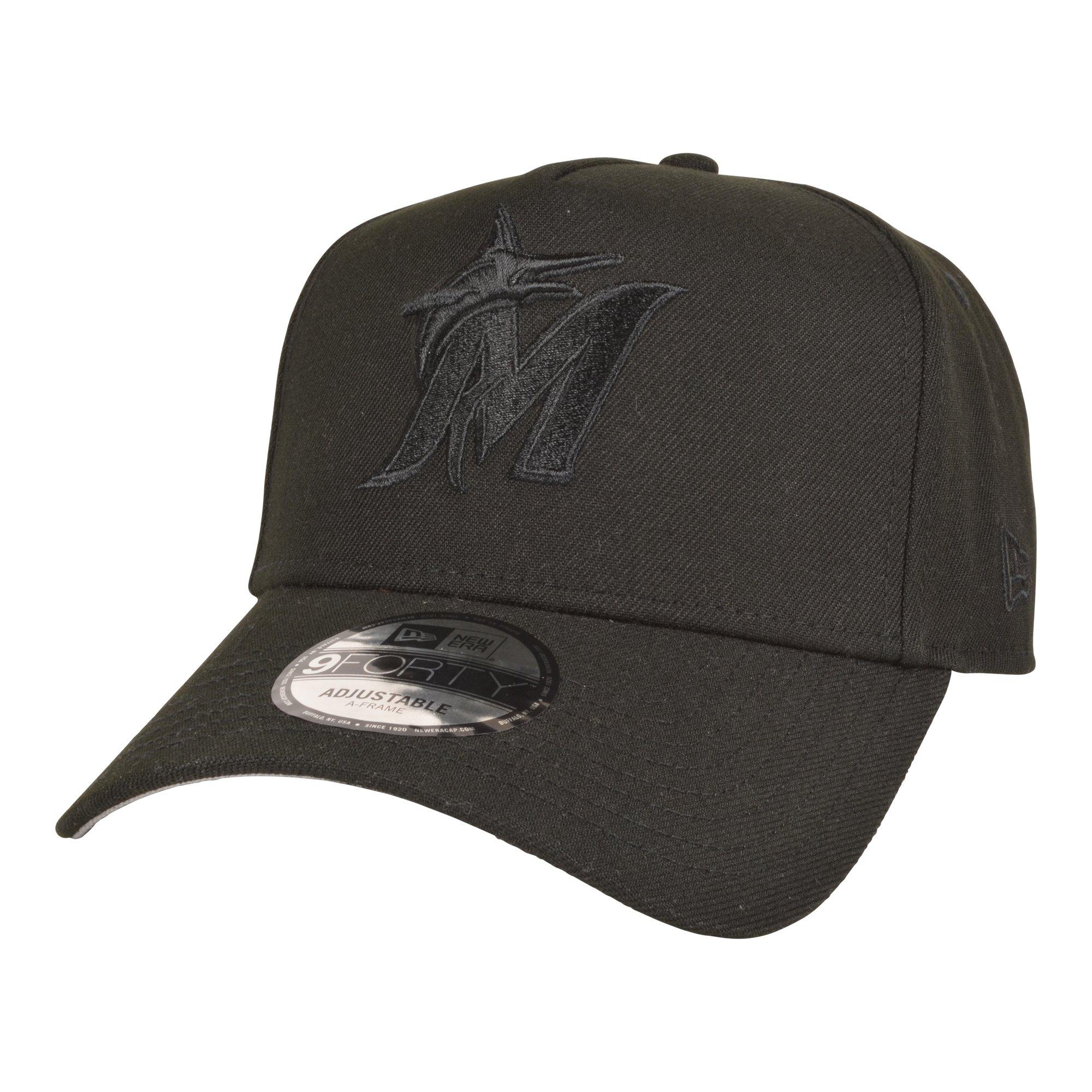 New Era Miami Marlins 9FORTY Snapback Hat - Black - CREAM